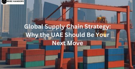 "WireHangers.us factory in Dubai producing custom wire hangers for global export"